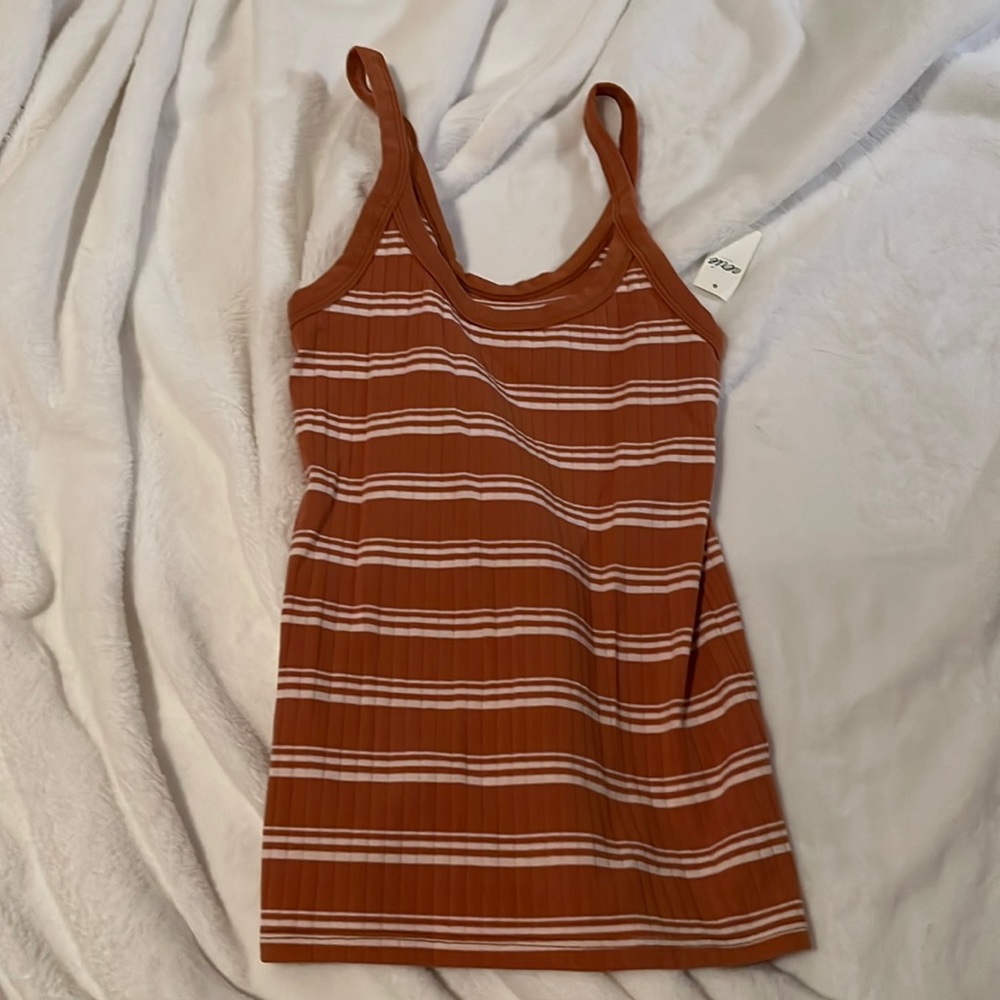 Striped orange aerie tank top